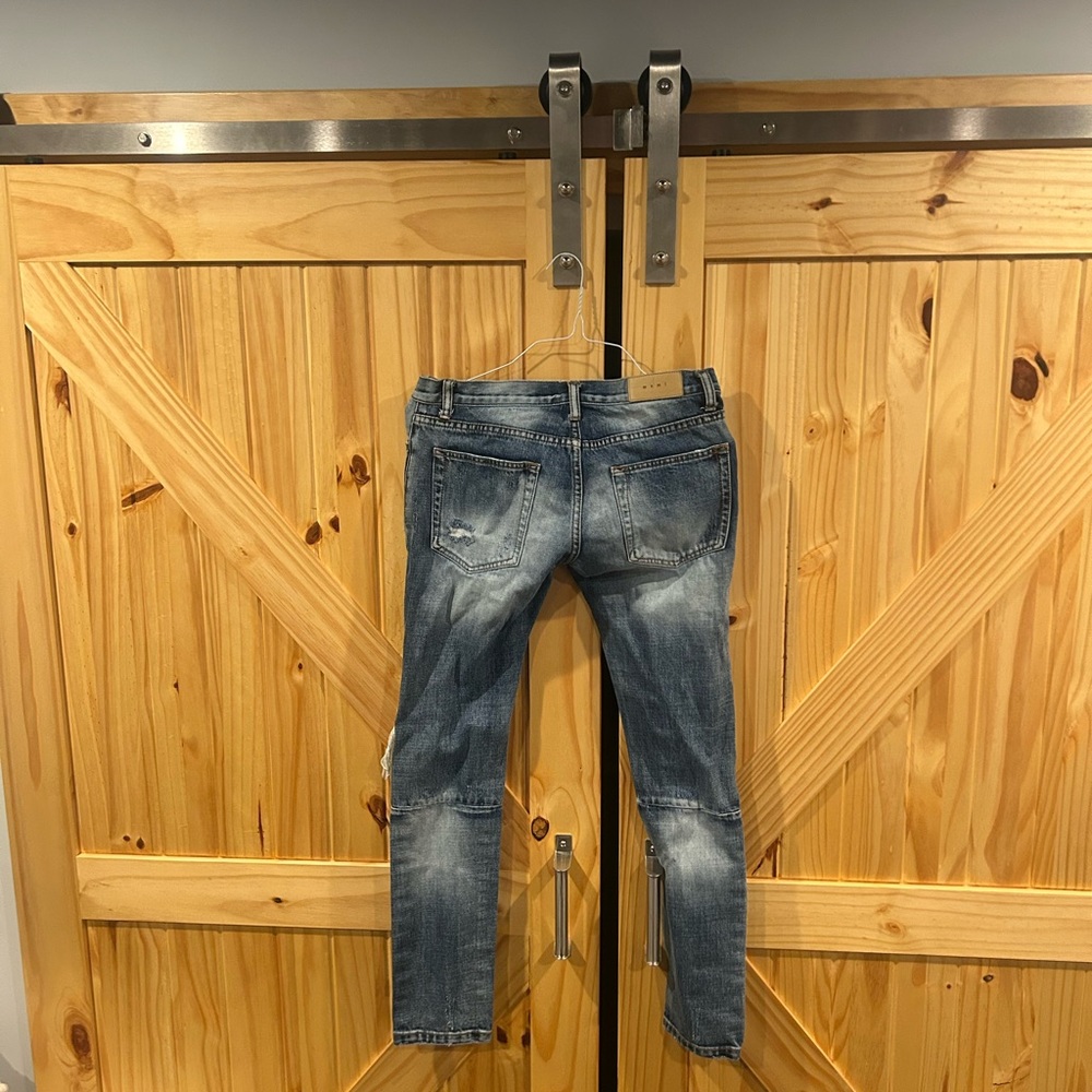 MNML Distressed Skinny Jeans in Blue - Picture 2 of 2